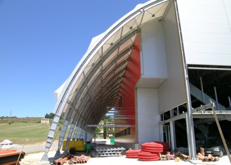 Tensostruttura -copertura esterno stabilimento -