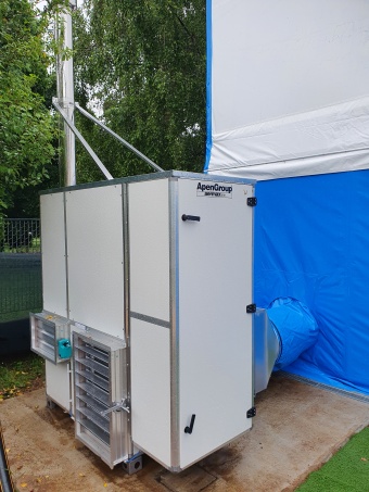 generatore aria calda riscaldamento campi padel